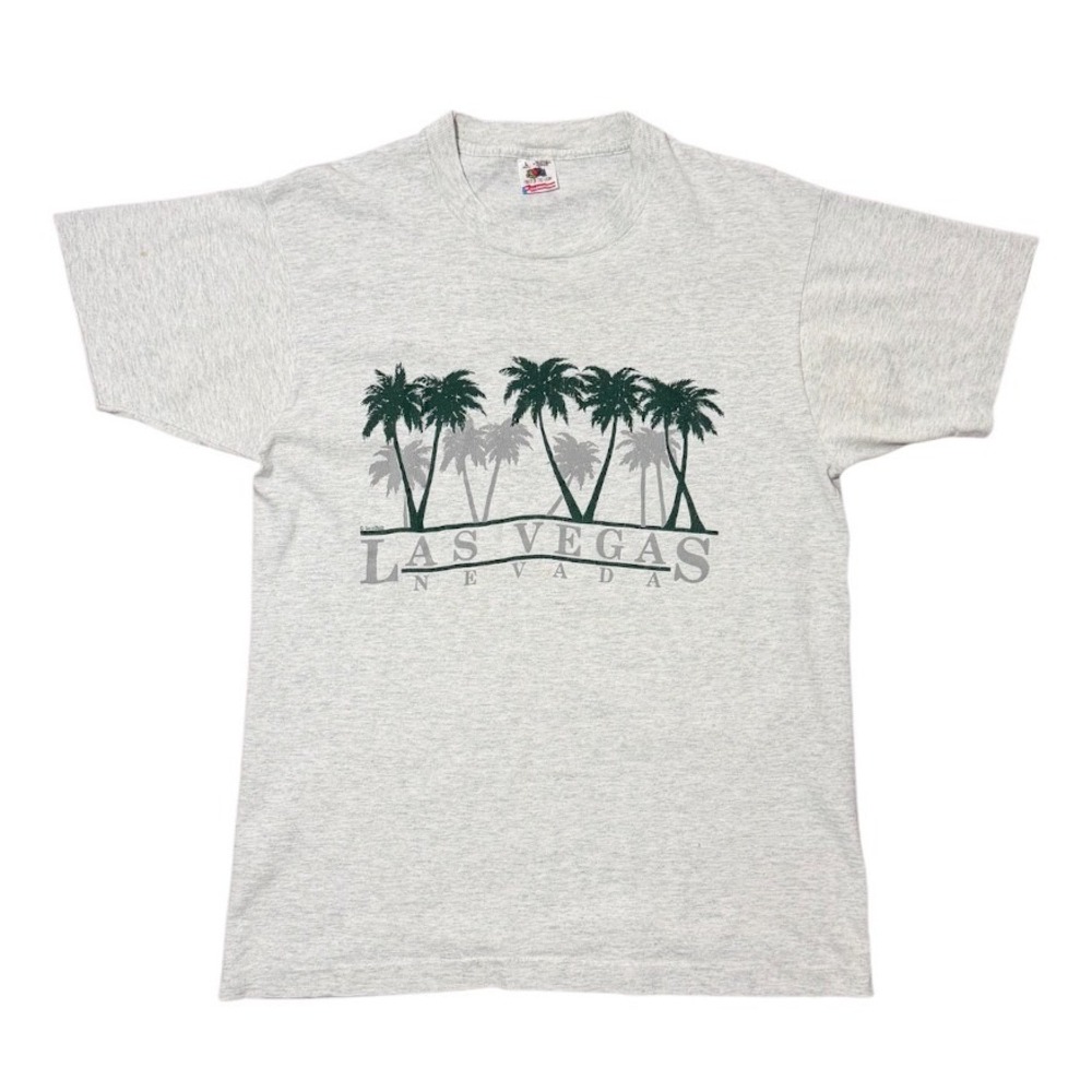 Vintage 90s Las Vegas Nevada USA Palm Tree Beach Souvenir Travel Graphic T-shirt